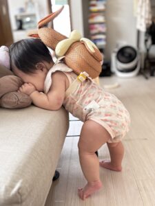 【モンポケ・転倒防止 洗えるよちよちリュック】イーブイ・使ってみた写真