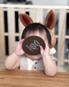 【モンポケ・転倒防止 洗えるよちよちリュック】イーブイ・使ってみた写真