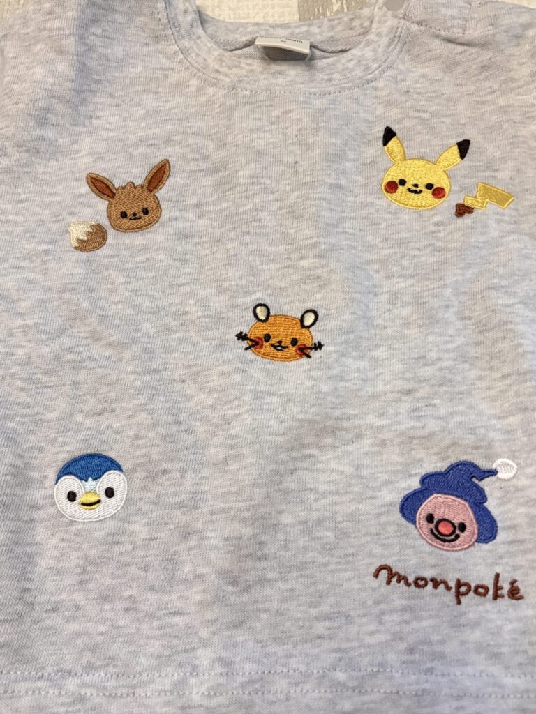 2026秋モンポケ×petit main・刺しゅう長袖Tシャツ